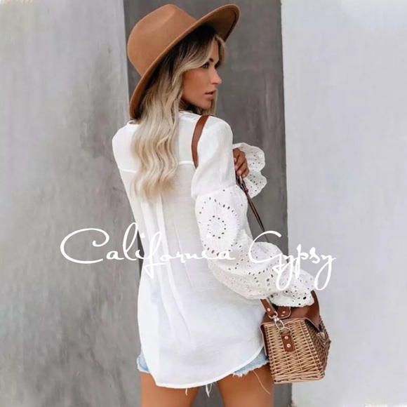 Boho Chic Eyelet Blouse - Picture 8 of 14